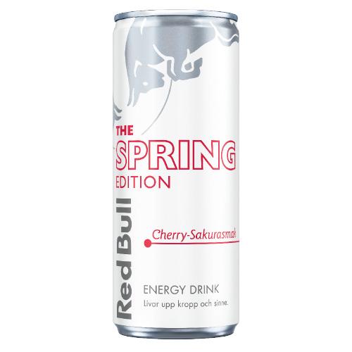 Red Bull Cherry-Sakura – 24-pack à 25 cl – komplett 24-pack med 24 burkar à 25 cl