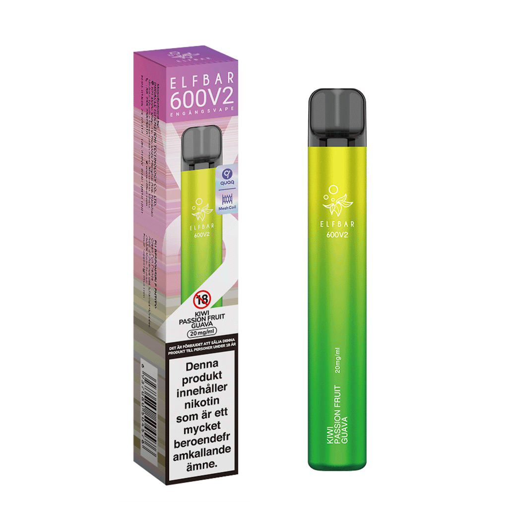 ELF BAR V2 Mesh – Kiwi Passion Fruit Guava – Engångsvape – Produktbild