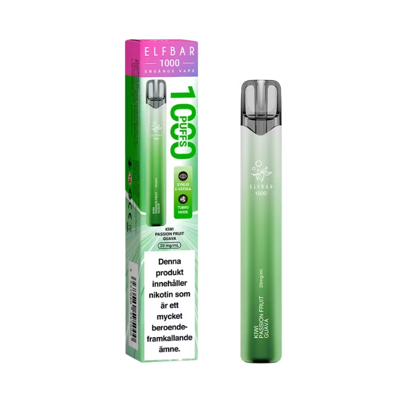Elfbar 1000 – Kiwi Passion Fruit Guava – Engångsvape – Produktbild