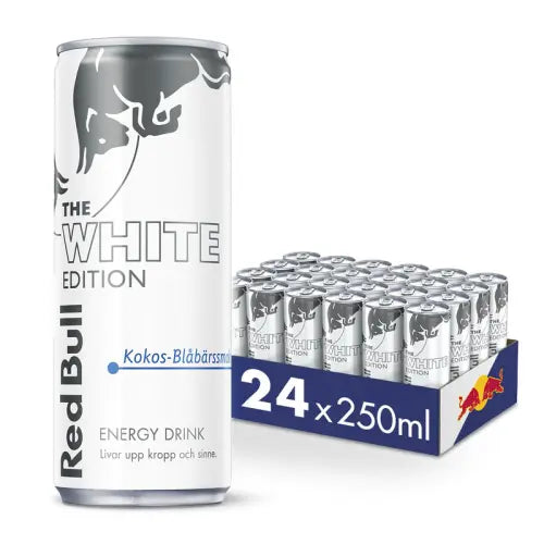 Red Bull White Edition – Kokos & blåbär – 24-pack à 25 cl – komplett 24-pack med 24 burkar à 25 cl