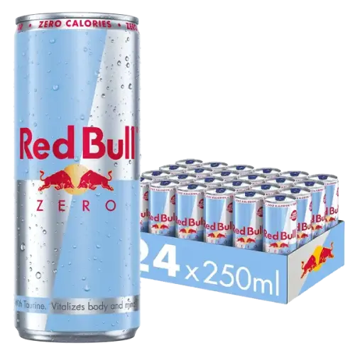Red Bull Zero – 24-pack à 25 cl – komplett 24-pack med 24 burkar à 25 cl
