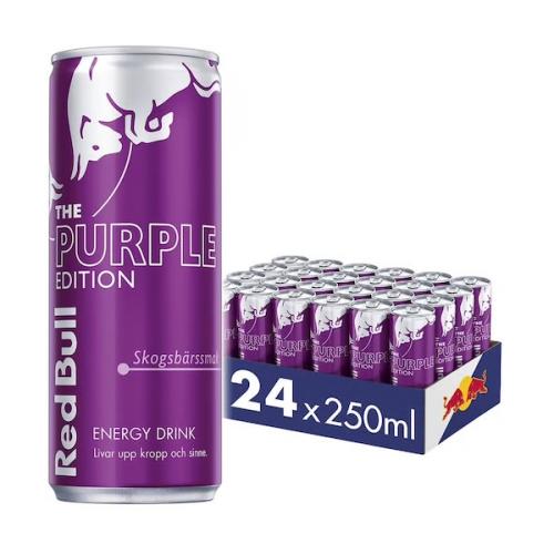 Red Bull Purple Edition – Skogsbär – 24-pack à 25 cl – komplett 24-pack med 24 burkar à 25 cl