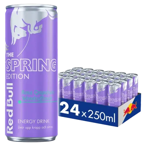 Red Bull Lilac / Spring Edition – Rosa grapefrukt & woodruff – 24-pack à 25 cl – komplett 24-pack med 24 burkar à 25 cl