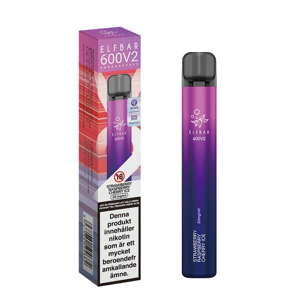ELF BAR V2 Mesh – Strawberry Raspberry Cherry Ice – Engångsvape – Produktbild